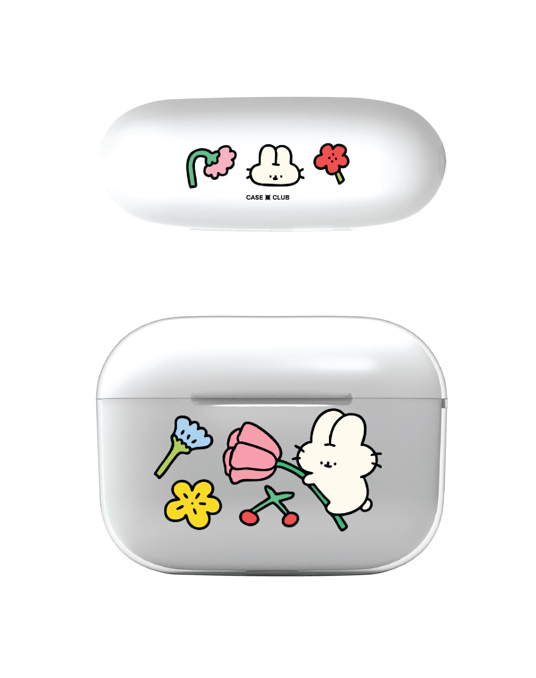 เคสใส AirPods Pro 2 Fluffy Bunny สติ๊กเกอร์สวน