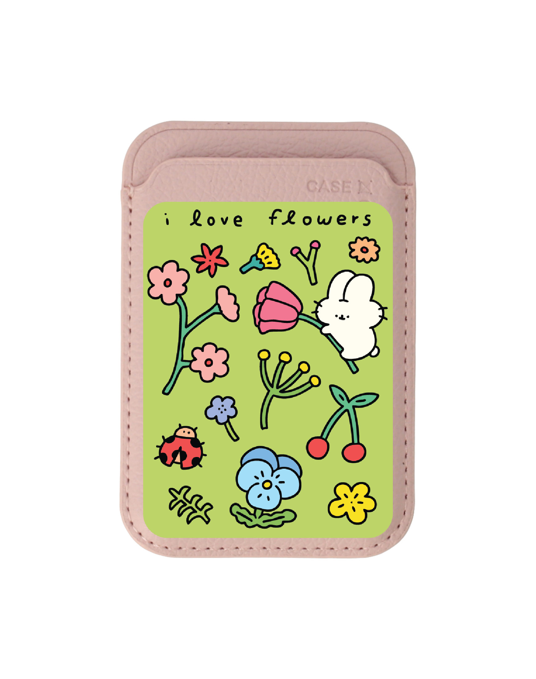 Baby Pink Wallet MagSafe Fluffy Bunny Garden Sticker