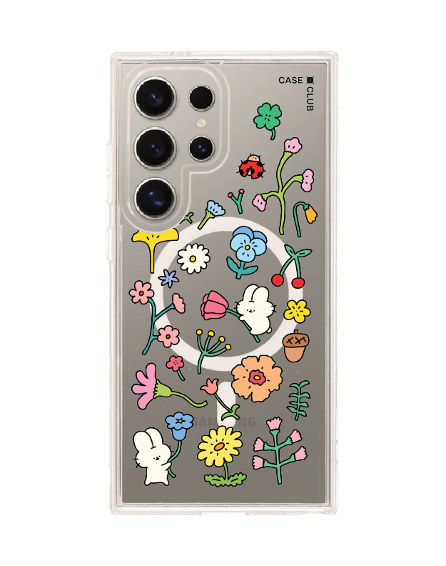 เคสใส samsung s24 ultra magsafe fluffy bunny สติ๊กเกอร์สวน