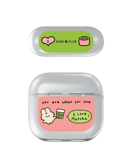 airpods 4 clear case fluffy bunny matcha