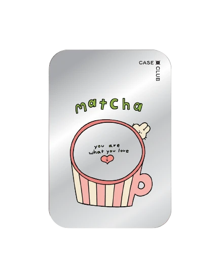 ที่เก็บบัตร magsafe แบบกระจกมีขาตั้งในตัว fluffy bunny matcha