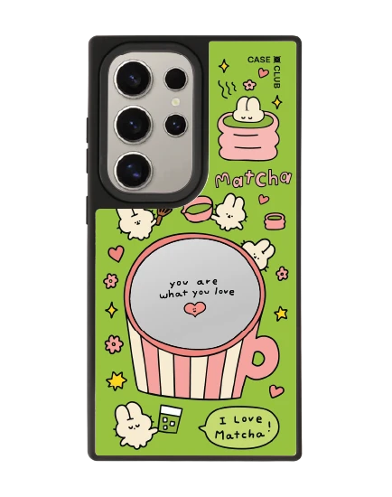 เคสกระจก samsung s24 ultra matte magsafe fluffy bunny matcha