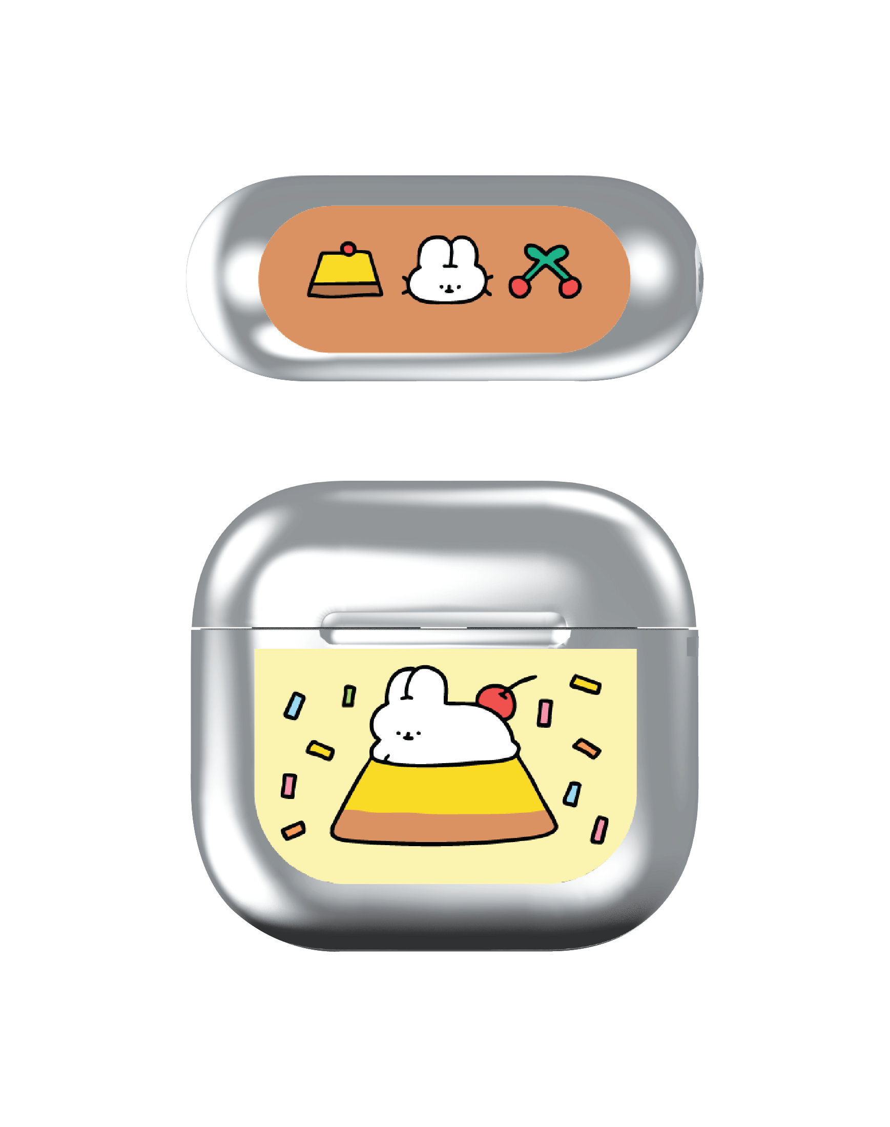 เคสกระจก AirPods 4 Fluffy Bunny พุดดิ้ง