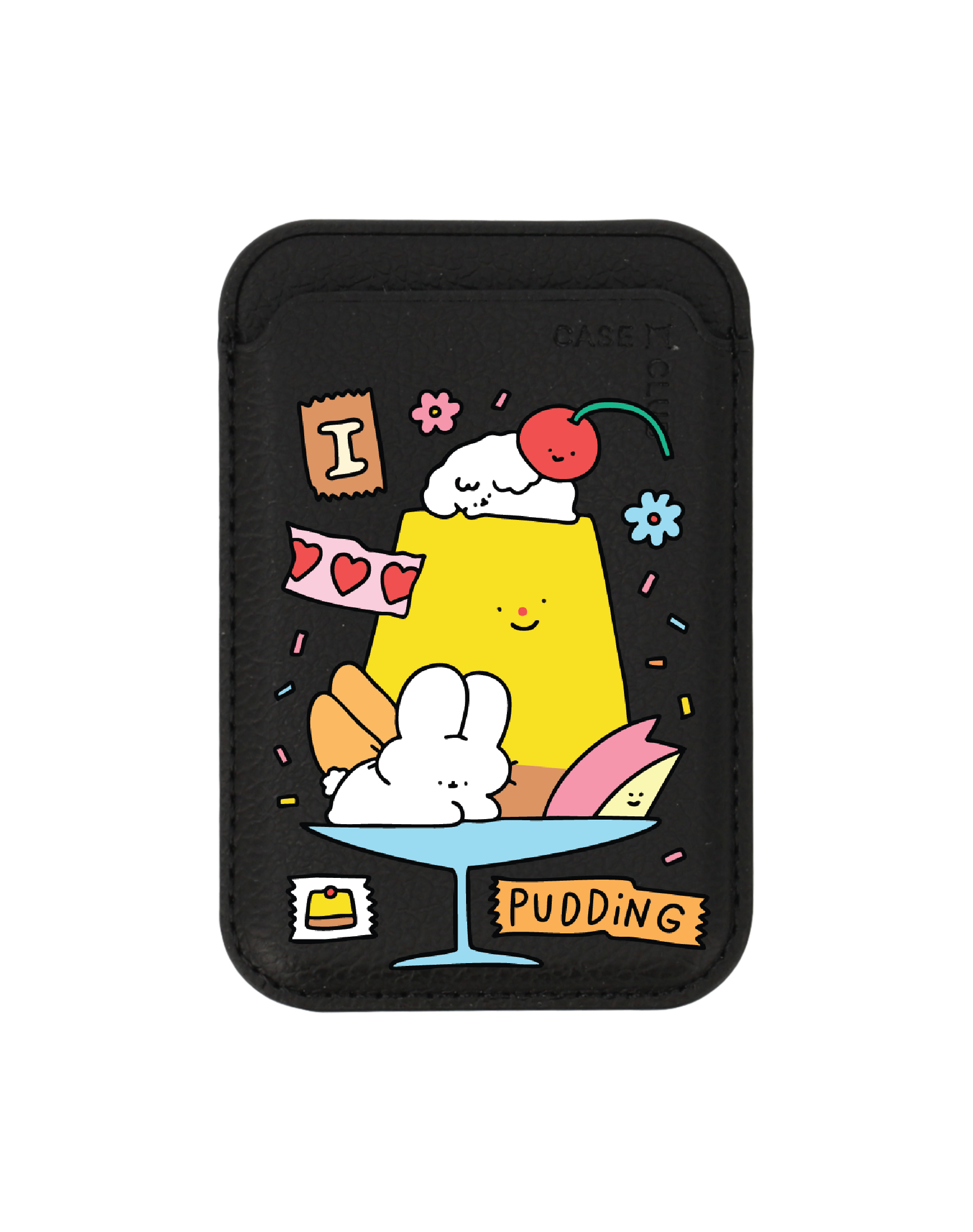 Black Wallet MagSafe Fluffy Bunny Pudding