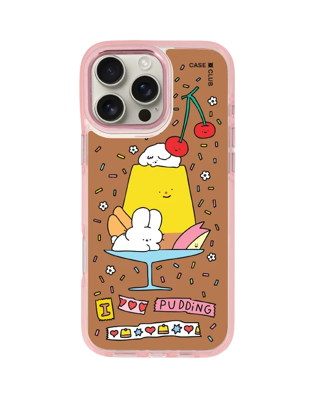 iphone 16 pro max clear pink magsafe fluffy bunny พุดดิ้งแสนหวาน