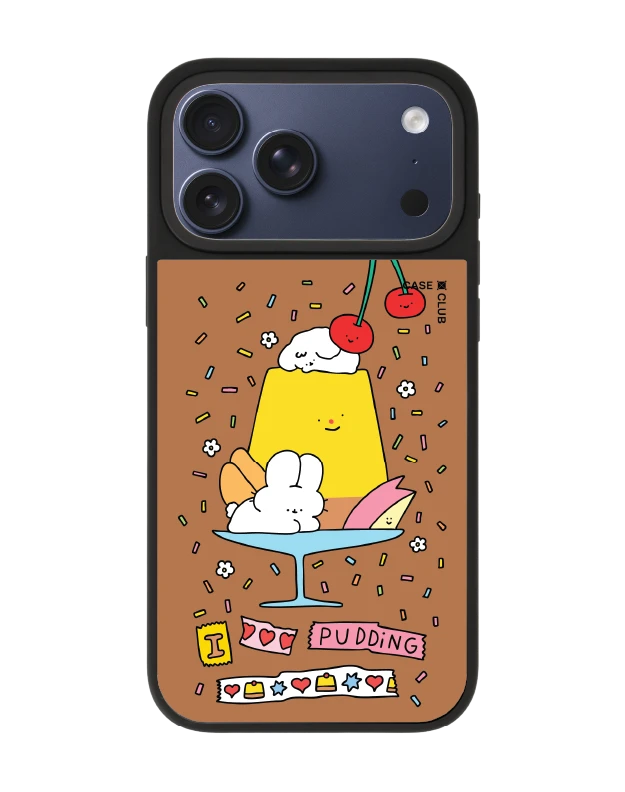 เคสกระจก iphone 17 pro max matte magsafe fluffy bunny พุดดิ้งแสนหวาน