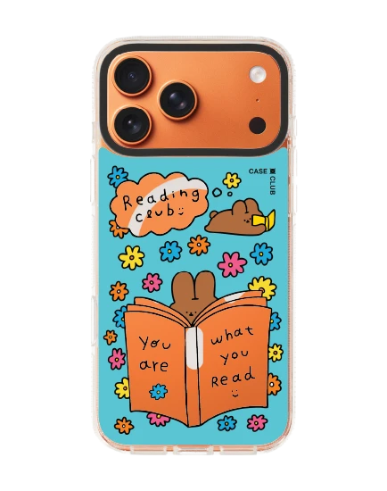 iphone 17 pro max clear case magsafe shield fluffy bunny reading club