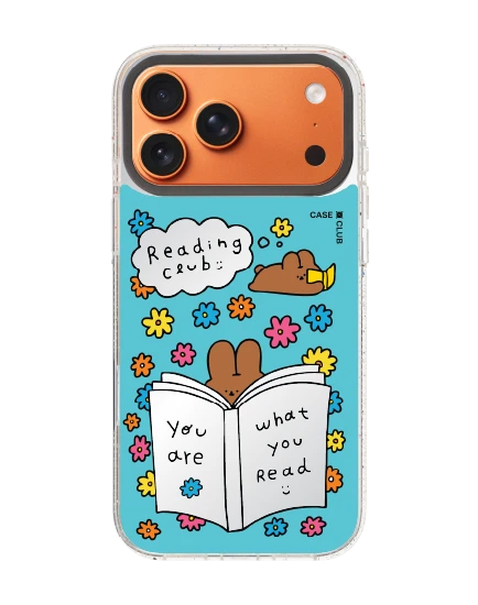 iphone 17 pro max clear mirror magsafe fluffy bunny reading club