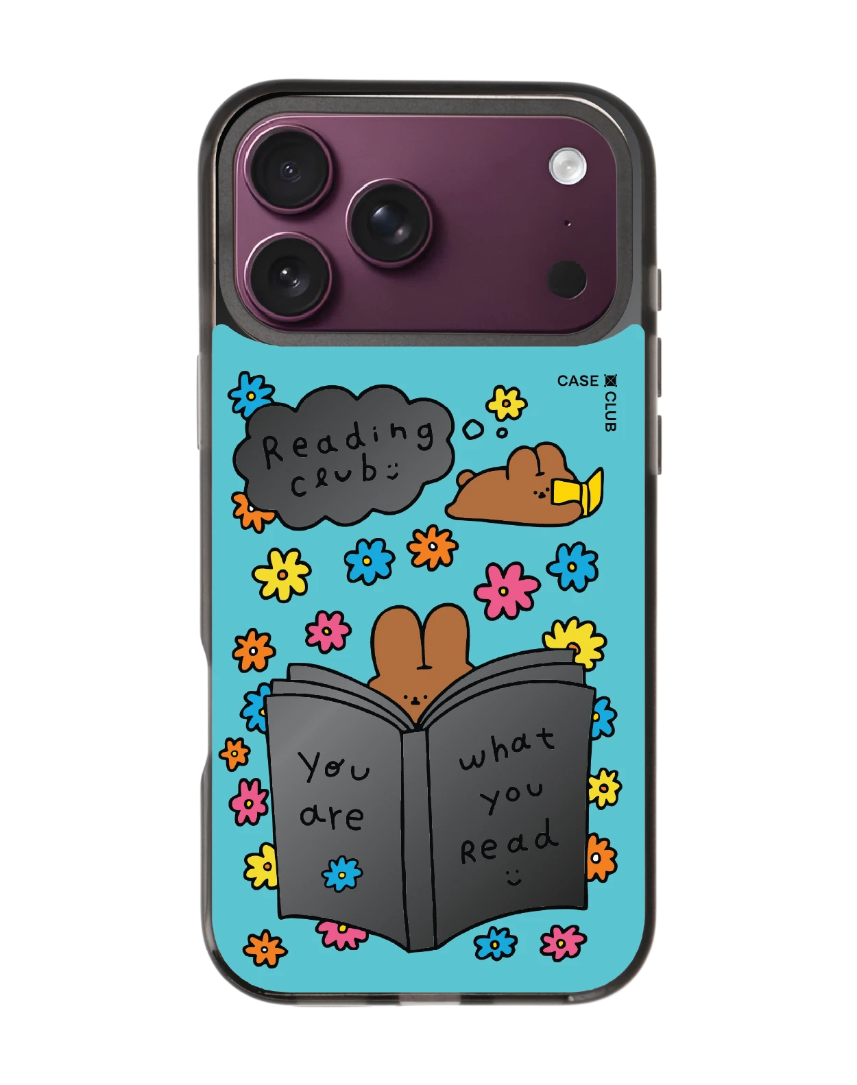 iphone 18 pro max black mirror magsafe fluffy bunny reading club