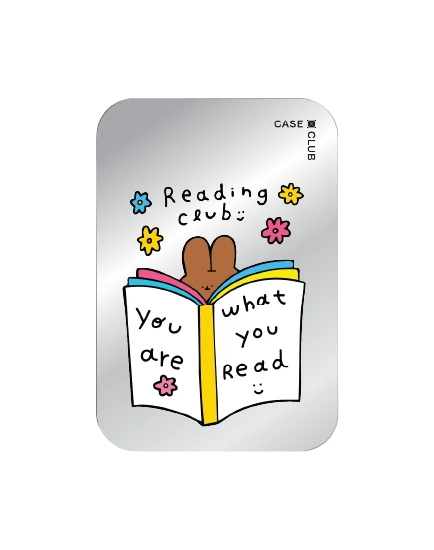 magnetic mirror cardholder stand fluffy bunny reading club