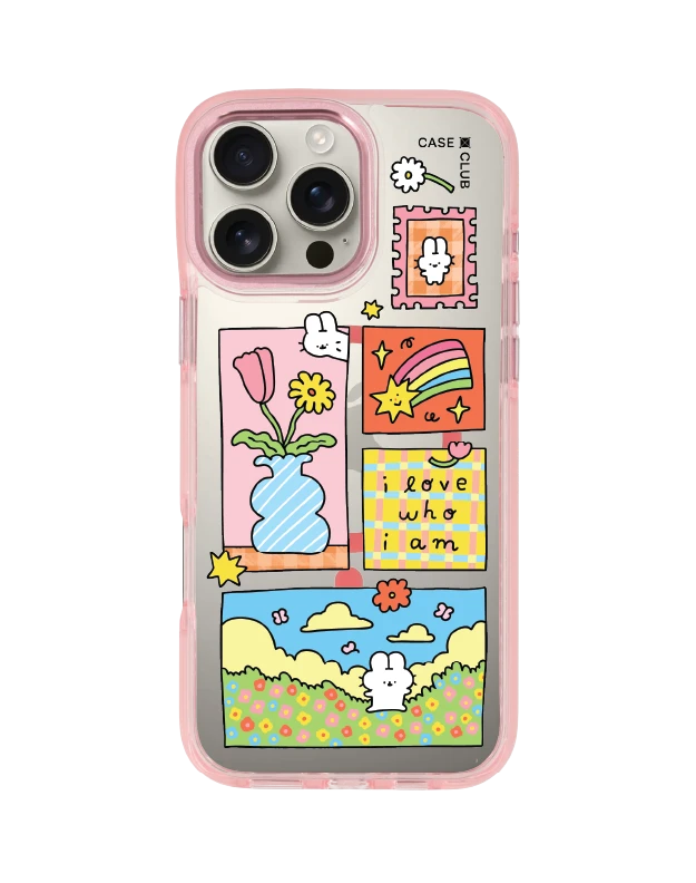 iphone 16 pro max clear pink magsafe fluffy bunny แสตมป์มินิมอล