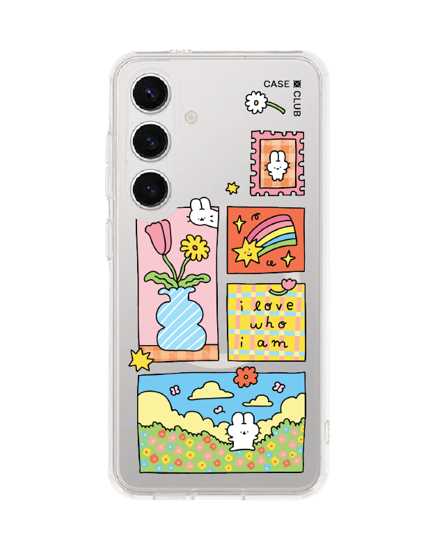 Samsung Galaxy S24 Clear MagSafe Fluffy Bunny Stamp