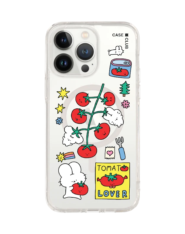 เคสใส iphone 14 pro max magsafe fluffy bunny กับคู่ขามะเขือเทศ