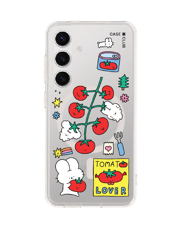 Samsung Galaxy S24 Clear MagSafe Fluffy Bunny Tomato Lover