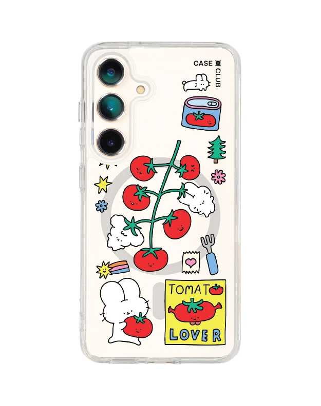 เคสใส samsung galaxy s25 magsafe fluffy bunny กับคู่ขามะเขือเทศ