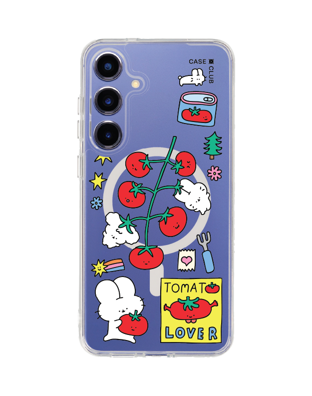 samsung galaxy s25 plus clear magsafe fluffy bunny tomato lover