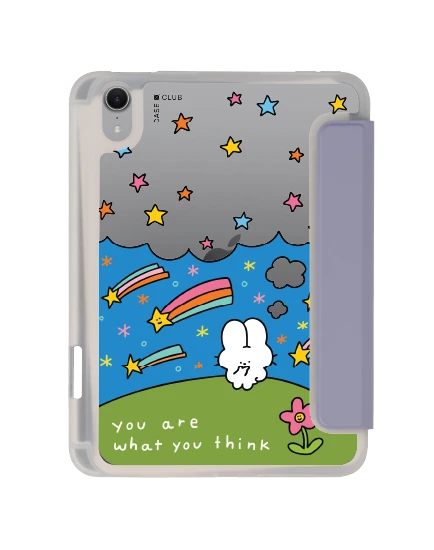 เคสใส ipad mini 7 สีม่วง fluffy bunny universe