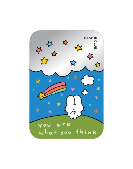 magnetic mirror cardholder stand fluffy bunny universe