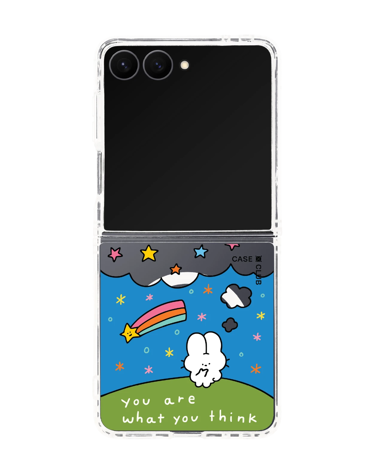 samsung galaxy z flip 8 clear magsafe fluffy bunny universe