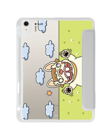 ipad air4/5/6/7 11" 2025 (m2/m3) clear grey french bull dog garden