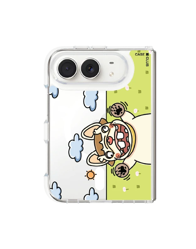 iphone duo clear magsafe french bull dog garden