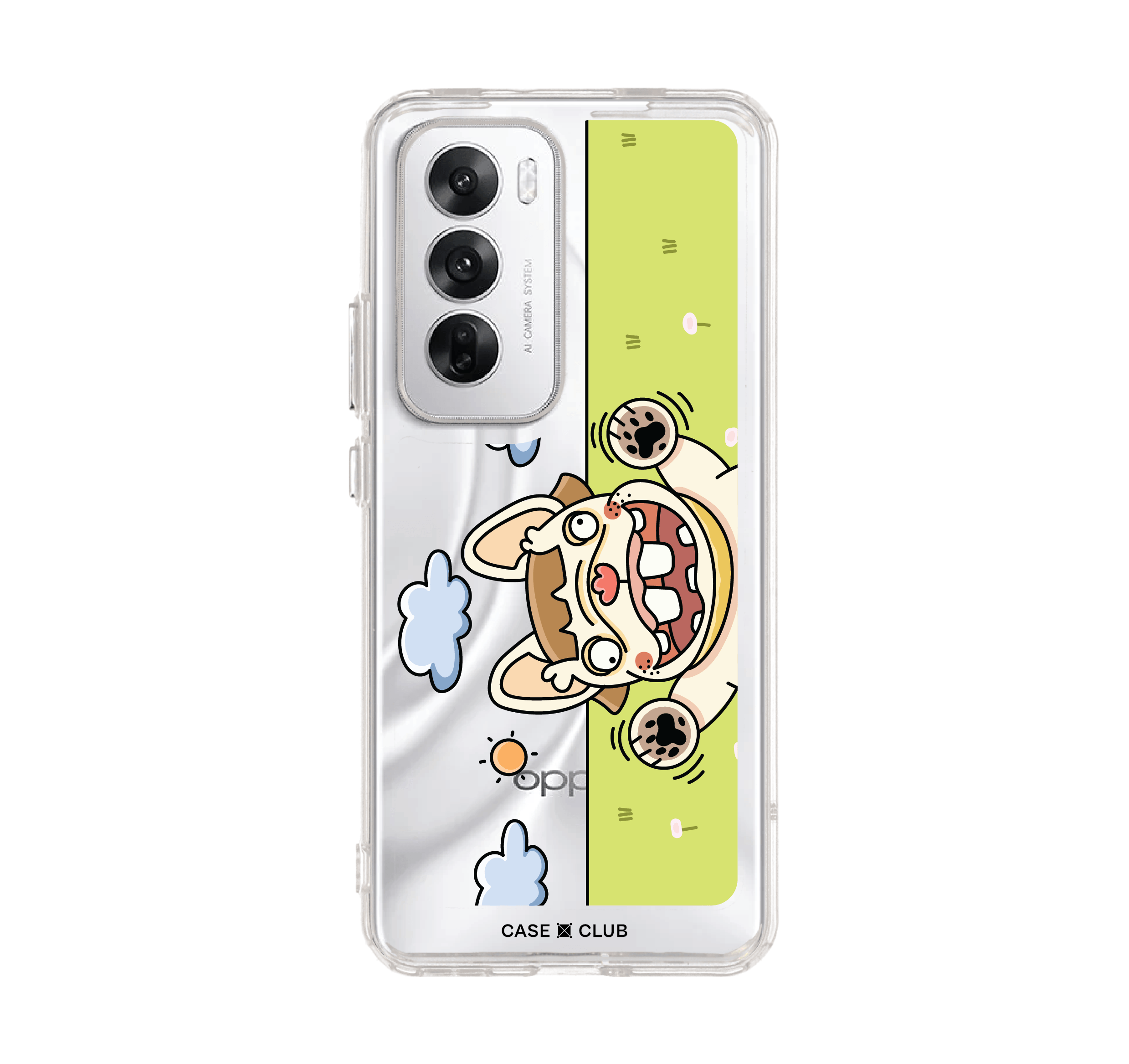 Oppo Reno 12 Clear Case French Bull Dog Garden