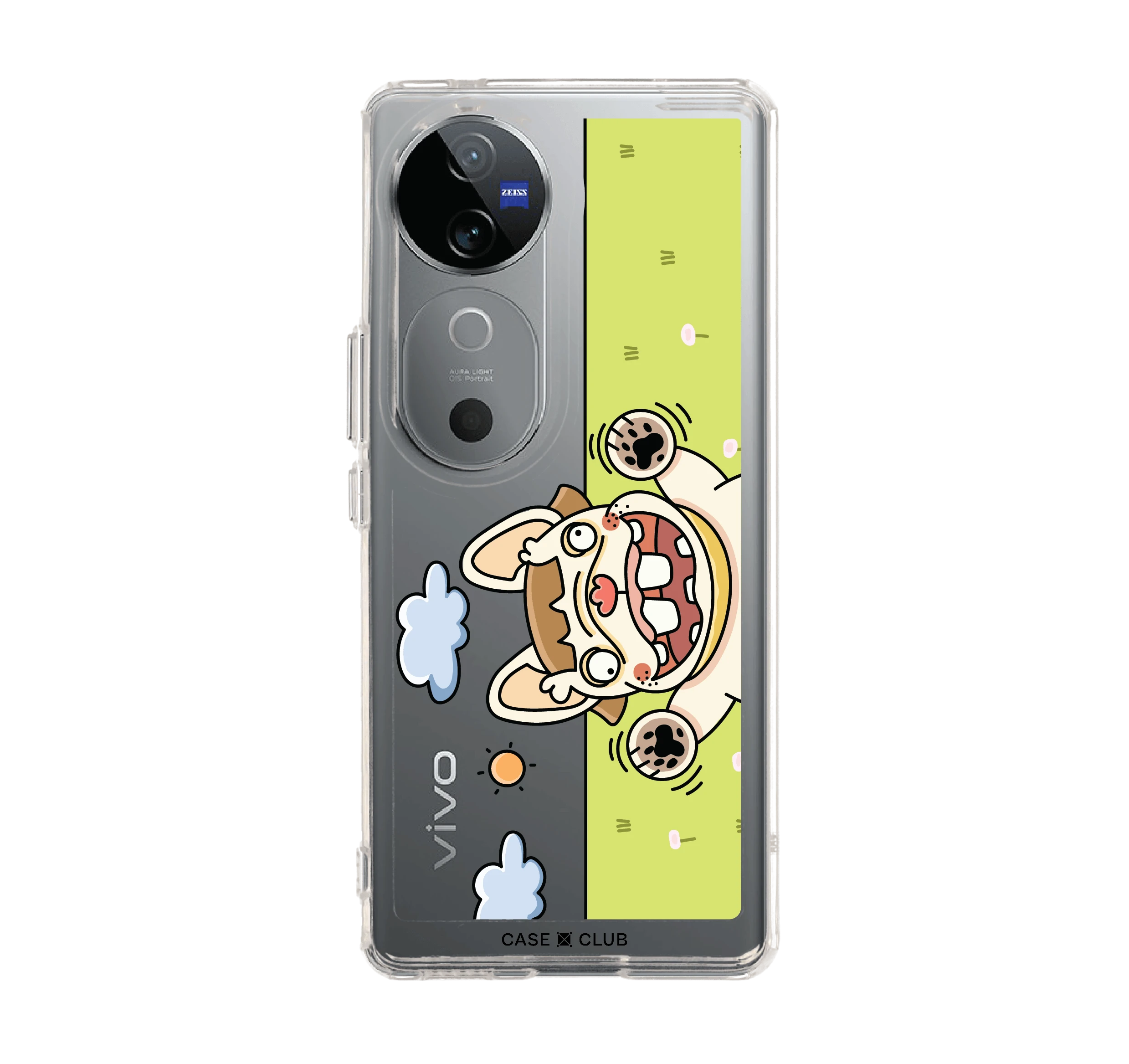 vivo v40 5g clear case french bull dog garden