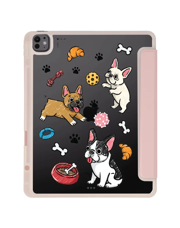เคสใส ipad air6/7 13" 2025 (m2/m3) สีชมพู เฟรนบลูด็อกหรรษา