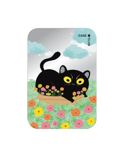 magnetic mirror cardholder stand garden black cat