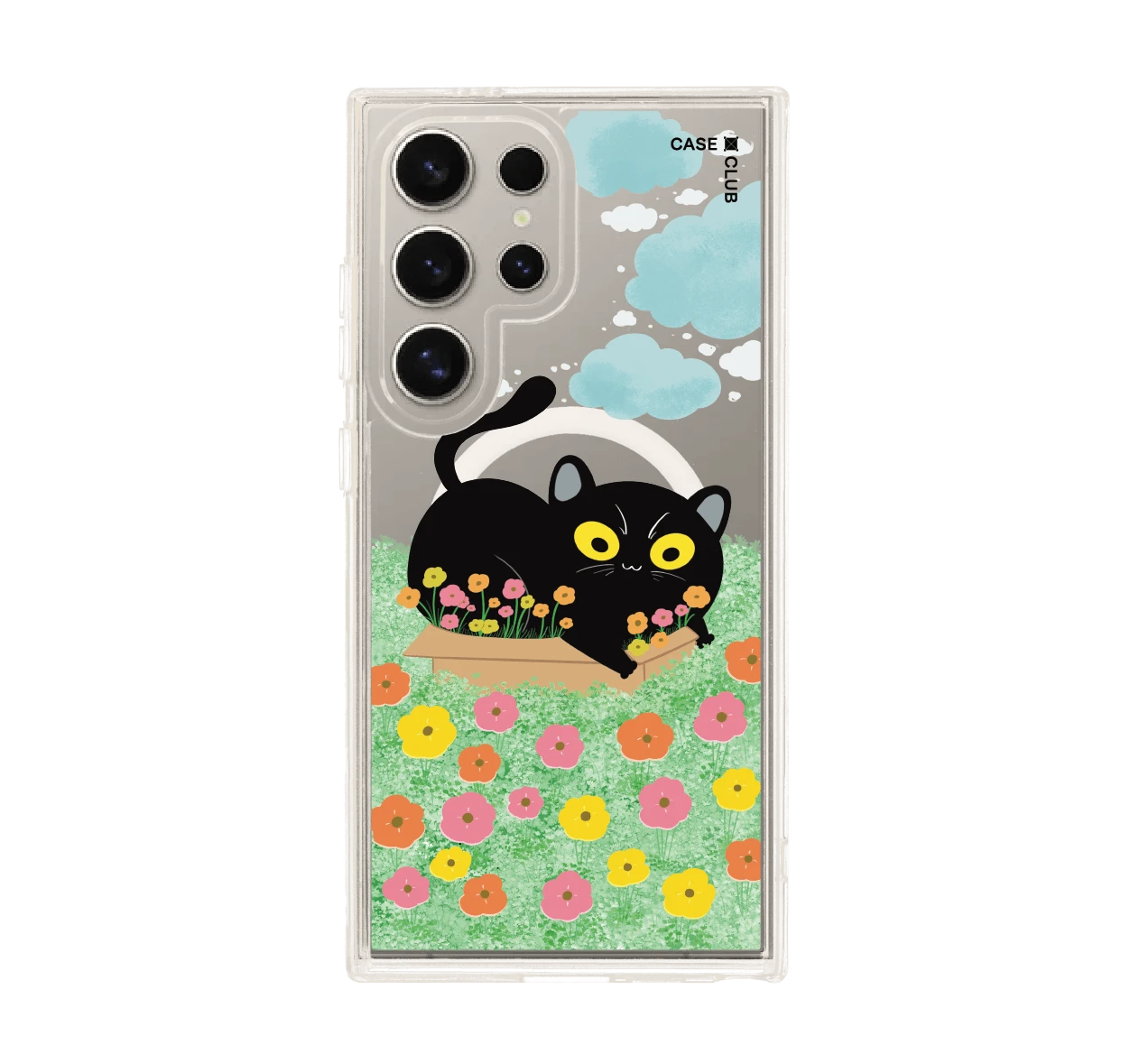 เคสใส samsung s24 ultra magsafe สวนดอกไม้ของแมวดำ