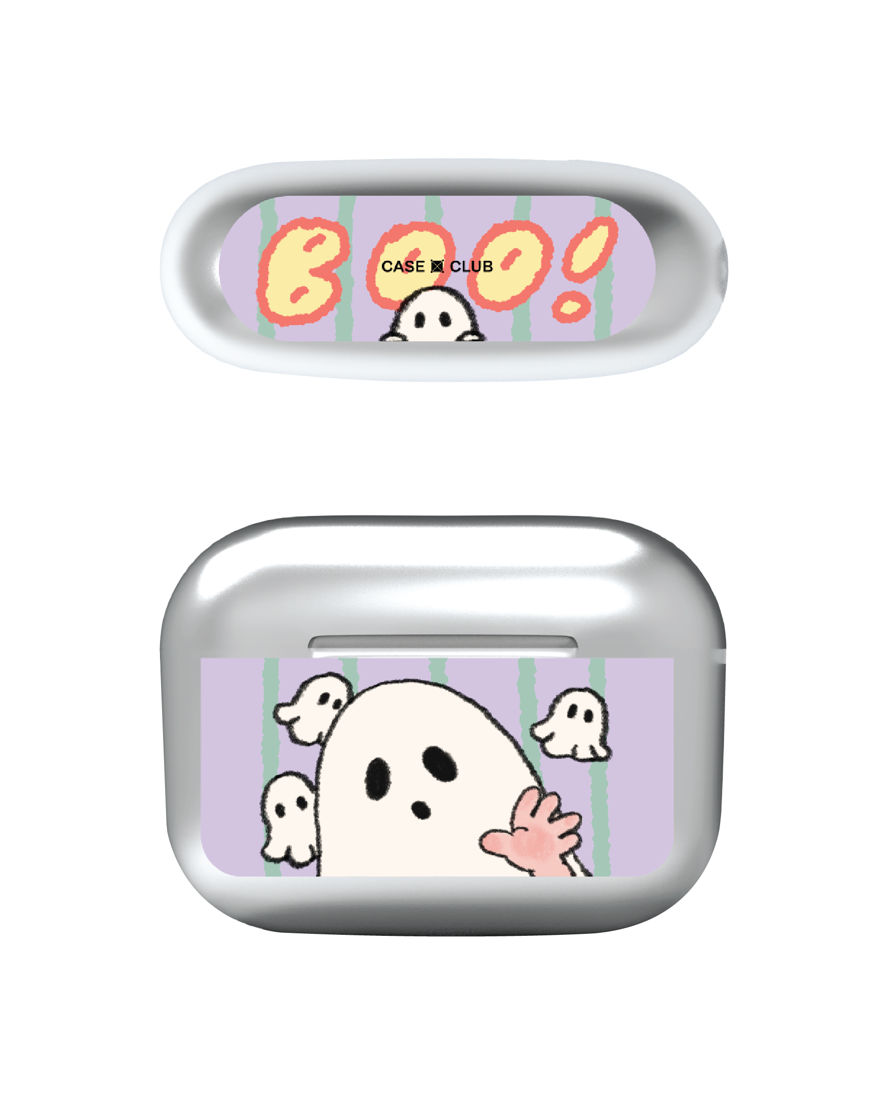 เคสกระจก AirPods Pro 2 Ghost Club ผีลายริ้ว