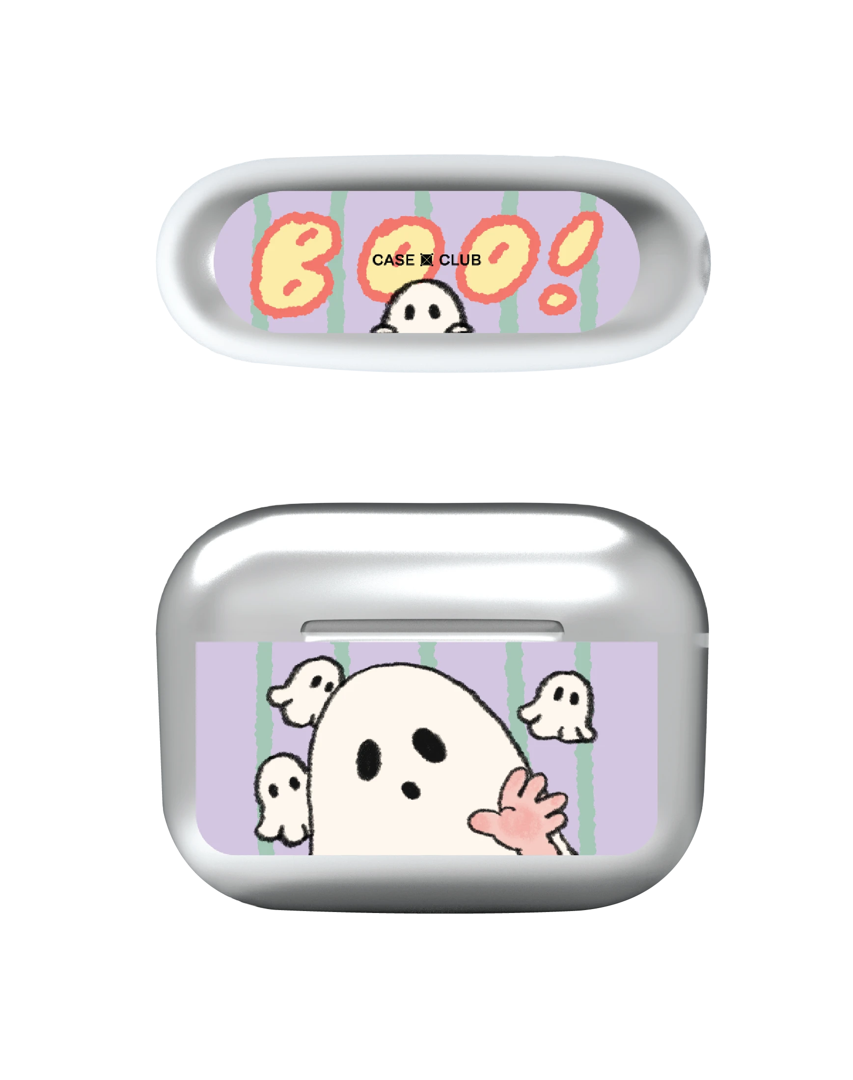airpods pro 2 mirror case ghost club boo stripes