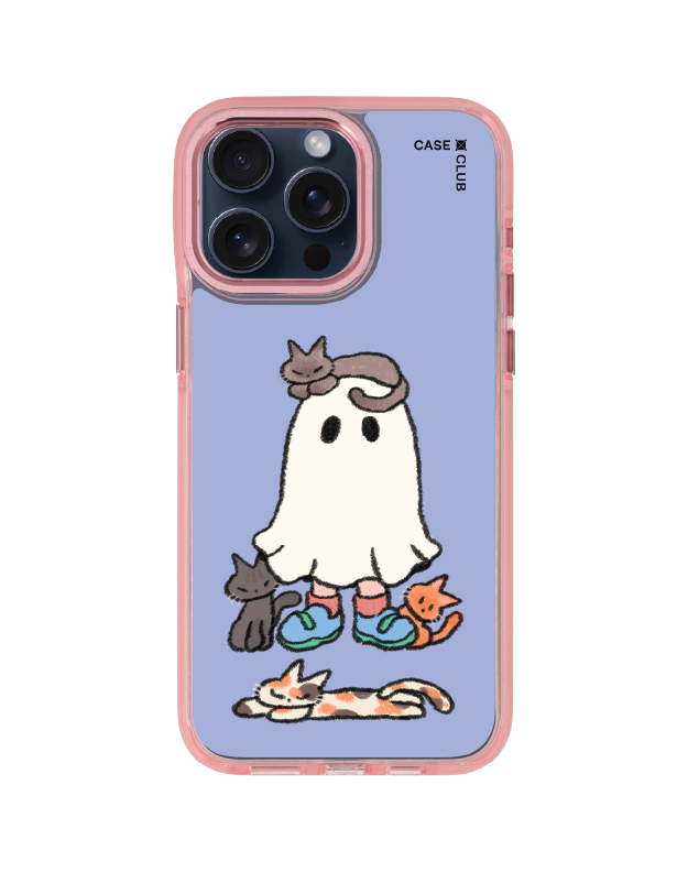 iphone 15 pro max clear pink magsafe ghost club cat person