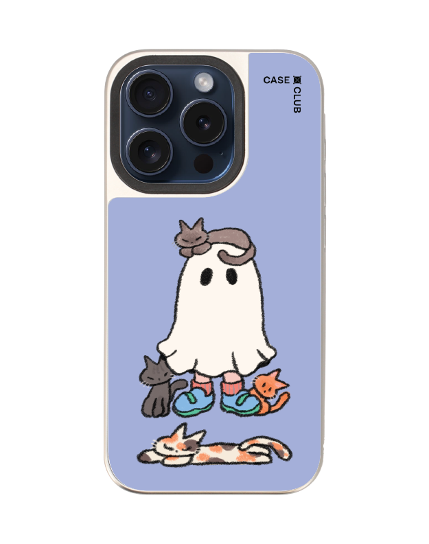 เคสกระจก iPhone 15 Pro MagSafe Ghost Club แมวเหมียว