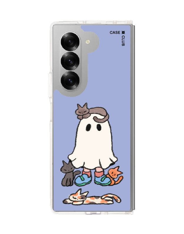 Samsung Galaxy Z Fold 6 Clear Case Ghost Club Cat Person