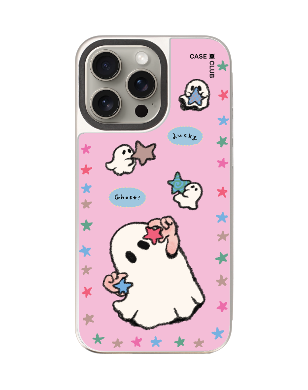 เคสกระจก iPhone 15 Pro Max MagSafe Ghost Club ผีโชคดี