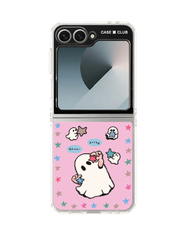 Samsung Galaxy Z Flip 6 Clear Case Ghost Club Lucky Ghost