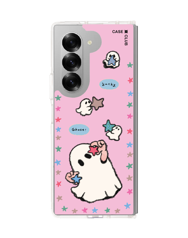 Samsung Galaxy Z Fold 6 Clear Case Ghost Club Lucky Ghost