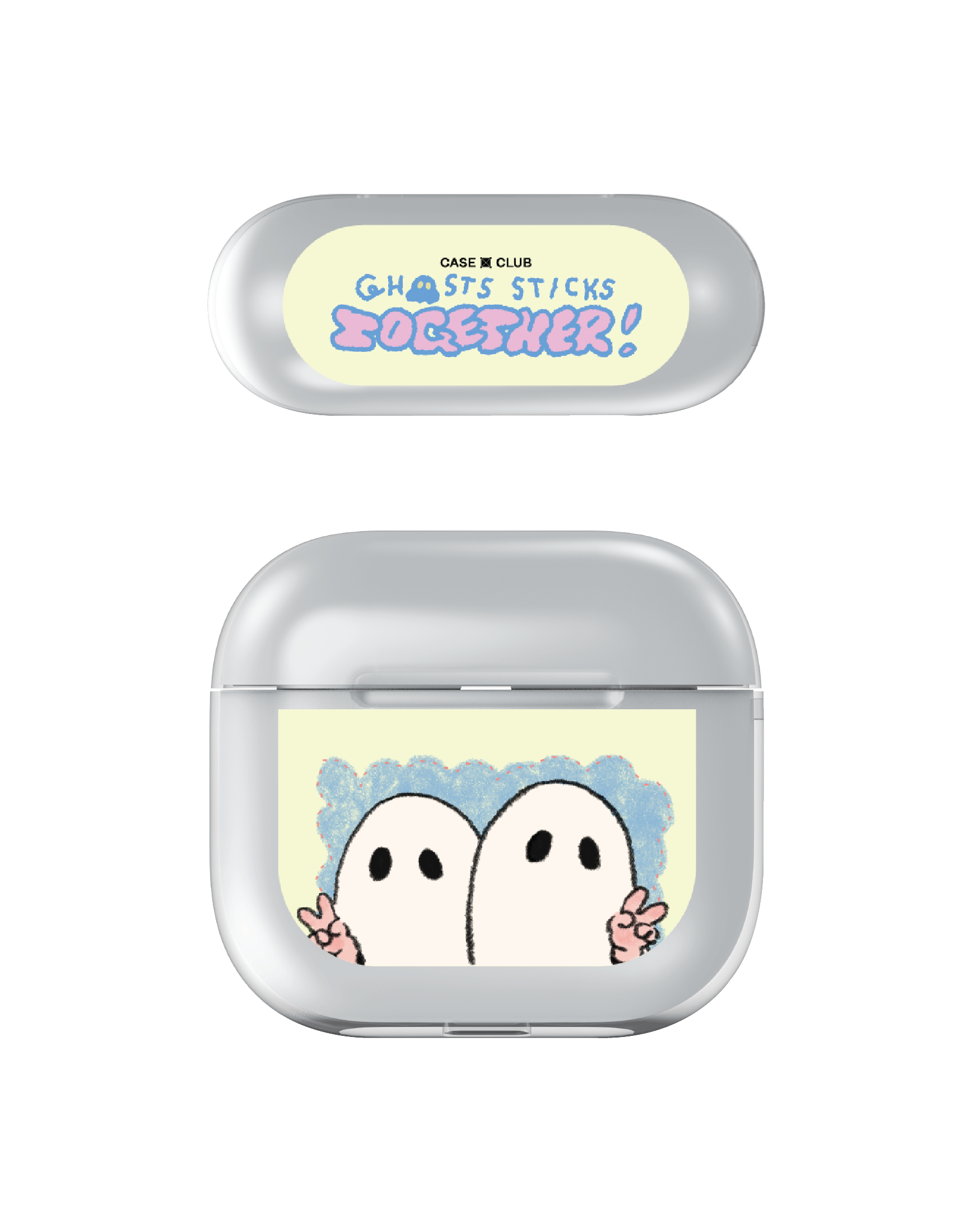 เคสใส AirPods 4 Ghost Club ฝาแฝดตัวติดกัน