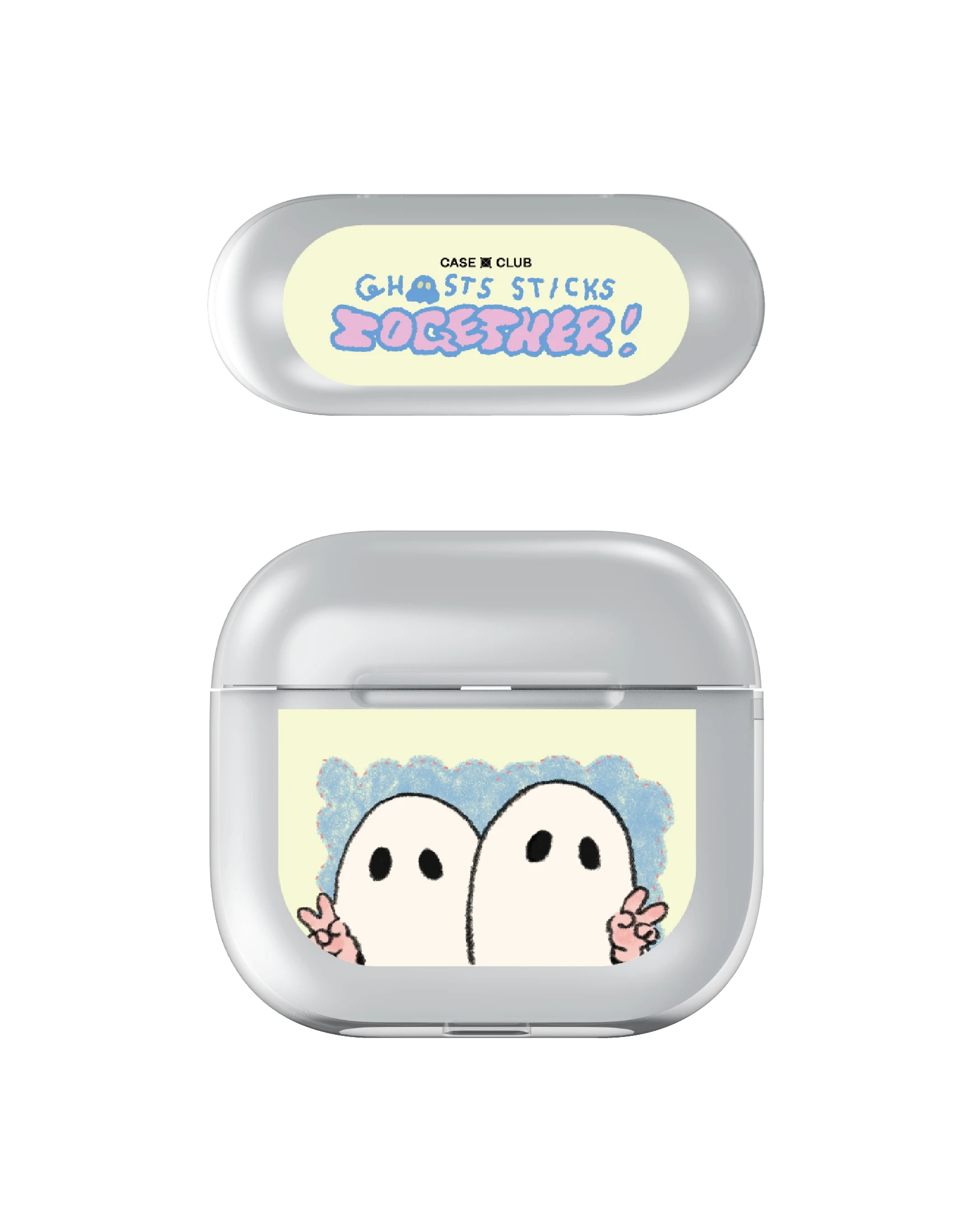 airpods 4 clear case ghost club sticks together