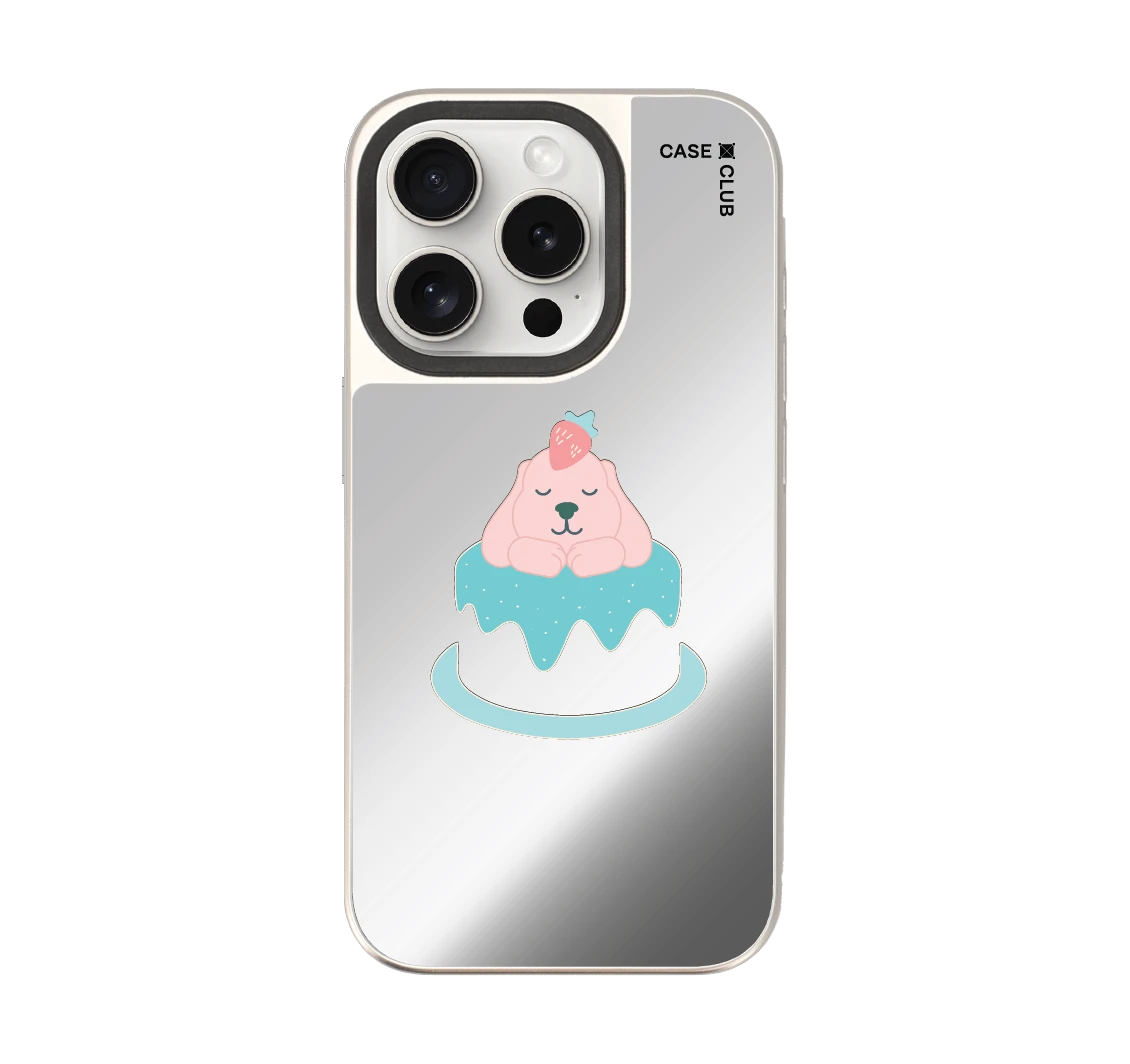 เคสกระจก iphone 15 pro magsafe เค้กโกลเด้น