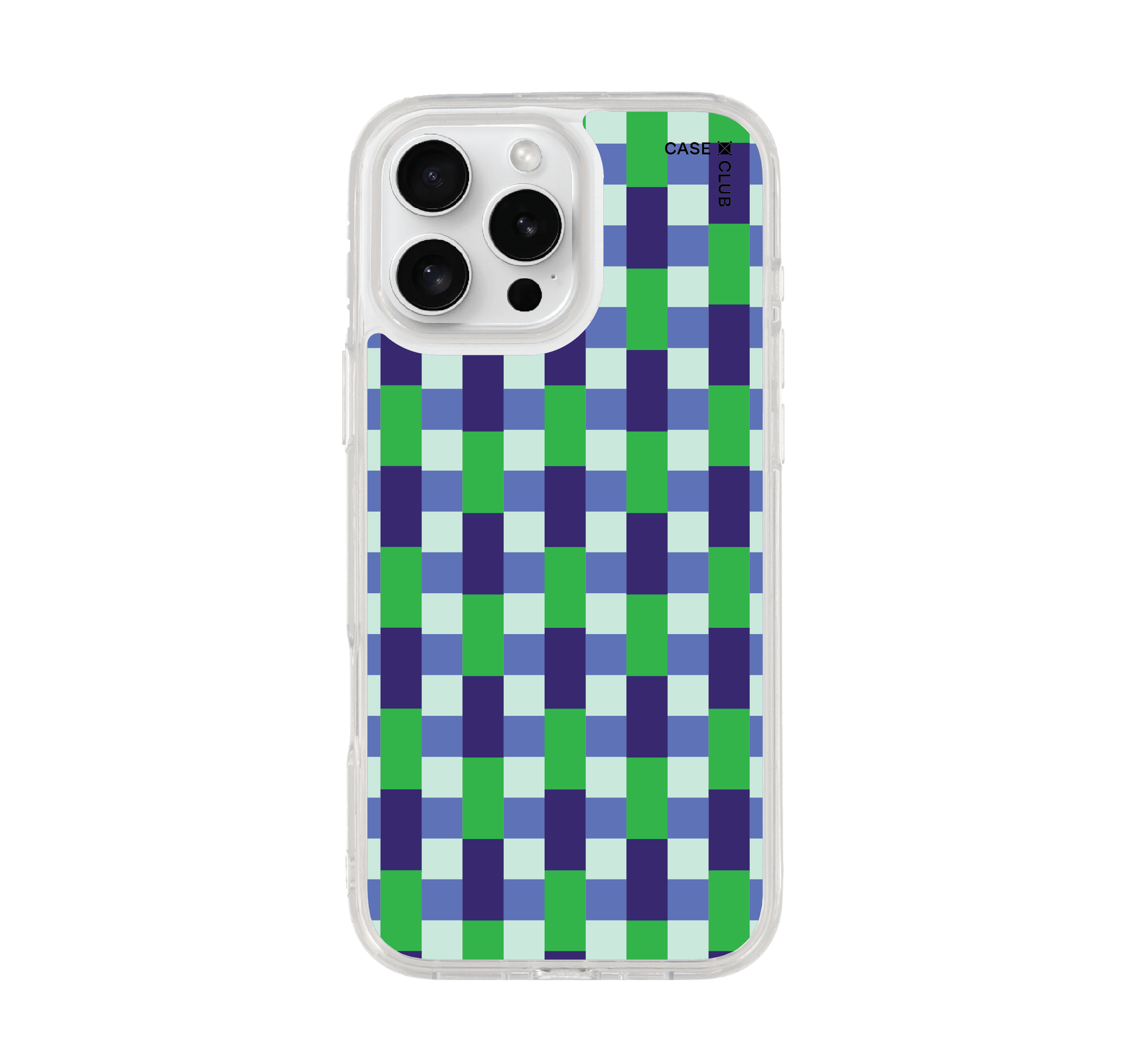 เคสใส iphone 16 pro max magsafe กระเบื้องหลากสีเขียวและน้ำเงิน