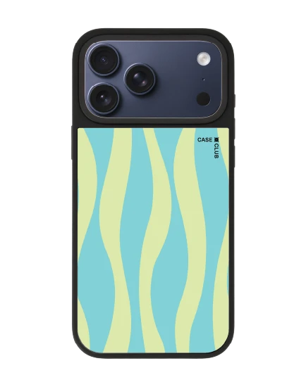 เคสกระจก iphone 17 pro max matte magsafe ลายคลื่นมิ้นต์บลู