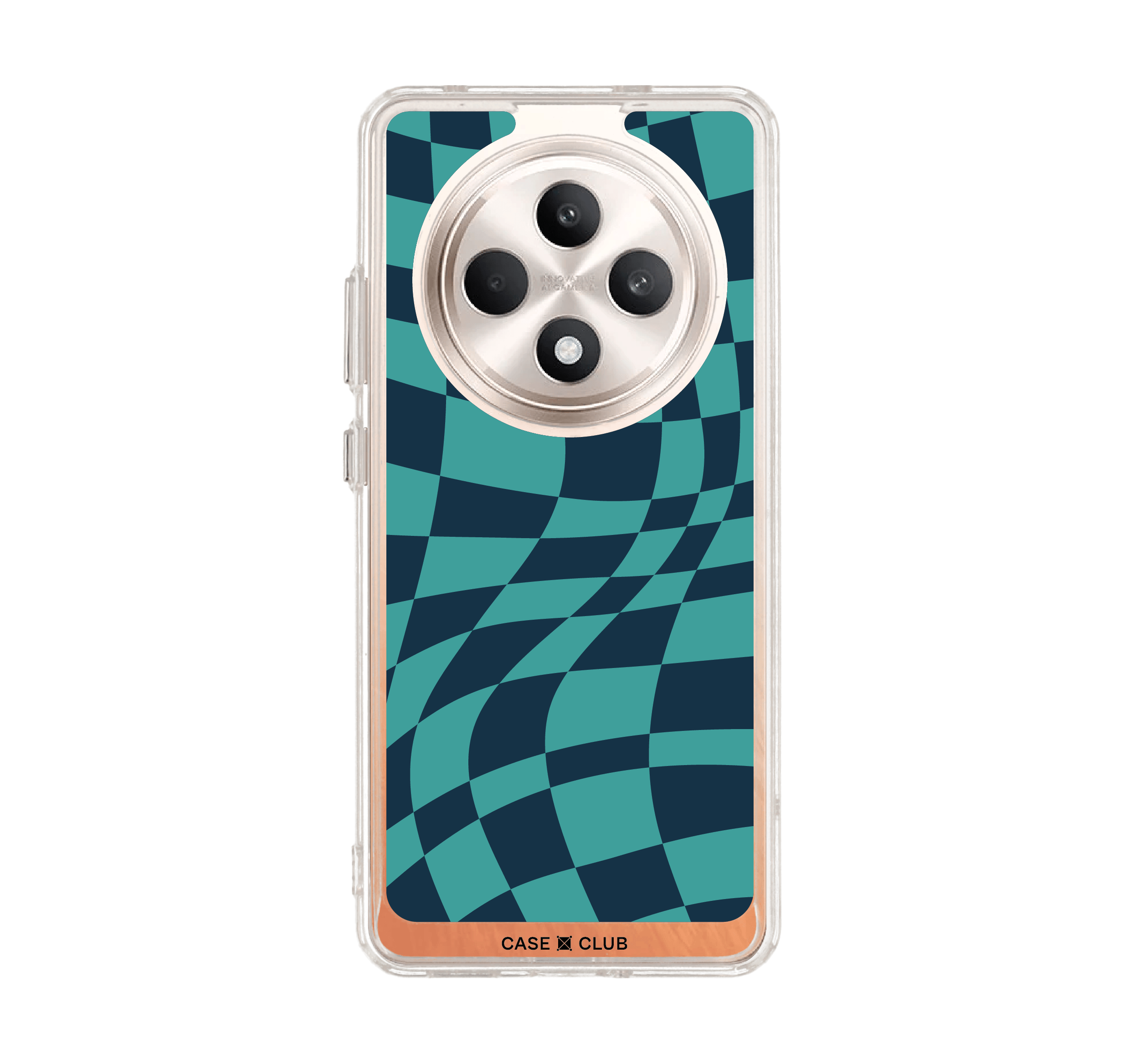 เคสใส oppo reno 12f กริดลวงตาเขียว
