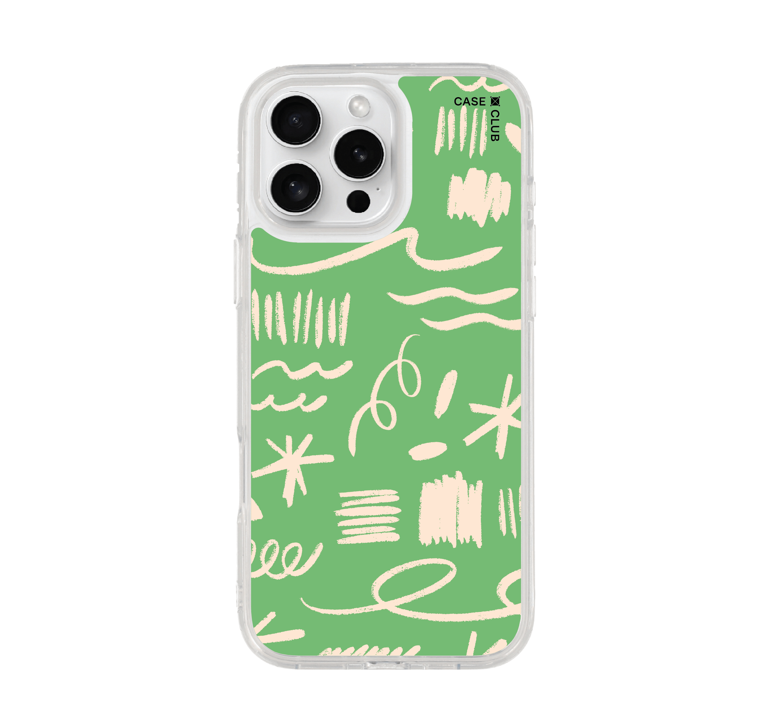 เคสใส iphone 16 pro max แปรงเขียวขาว