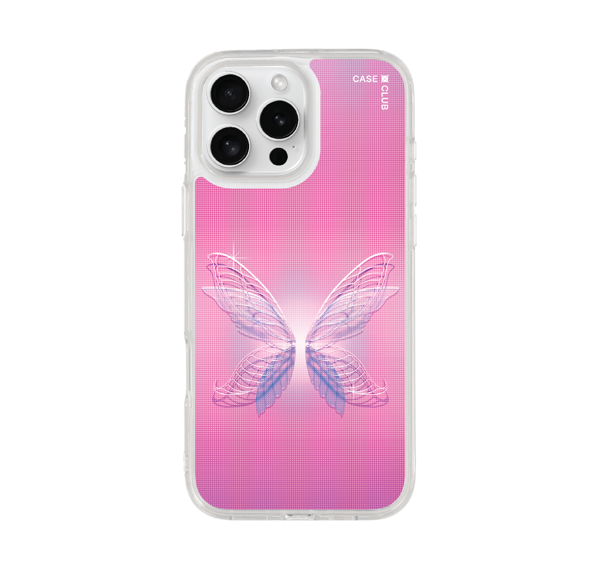 iphone 16 pro max clear case halftone butterfly