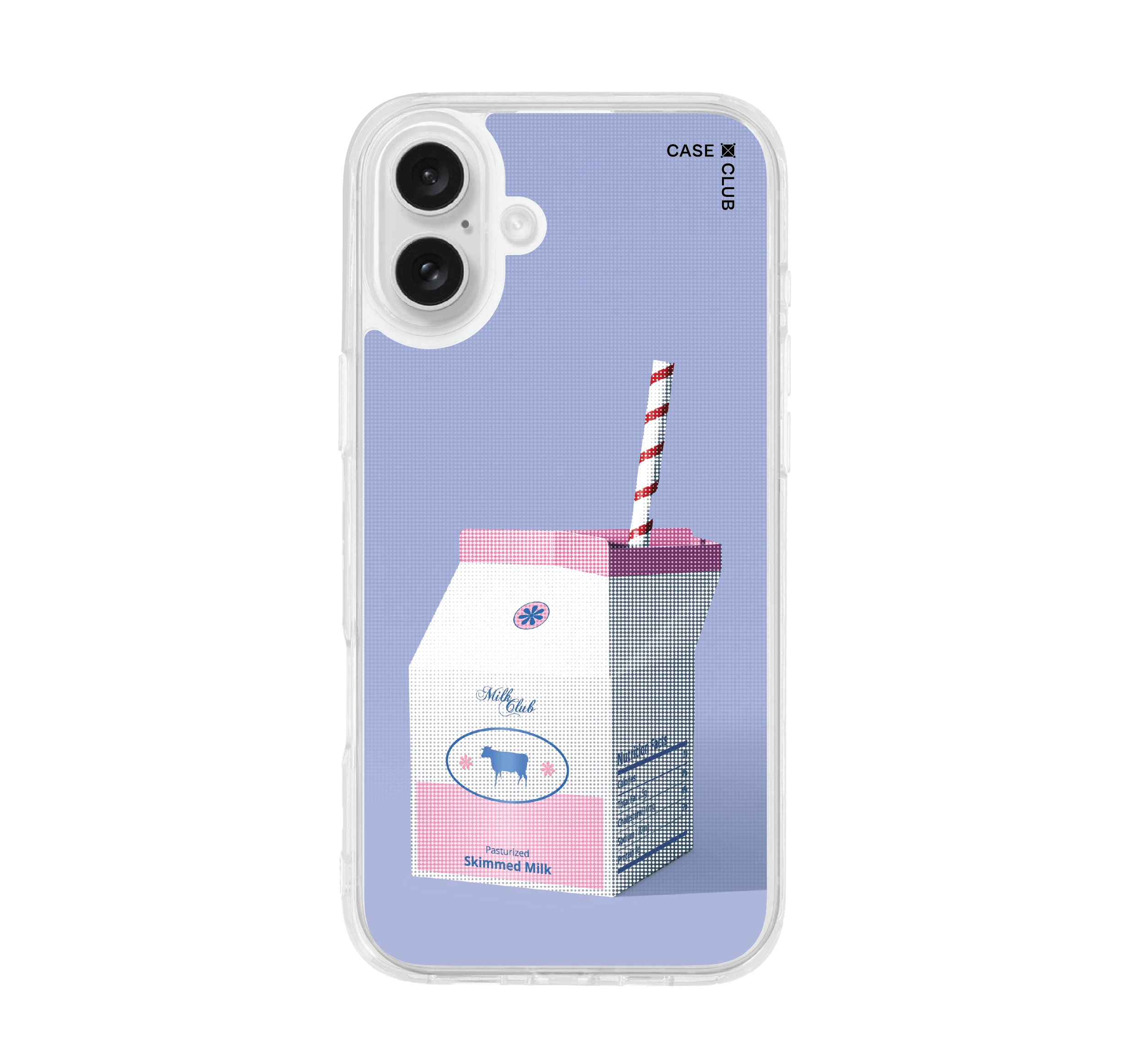iphone 16 plus clear case halftone milk