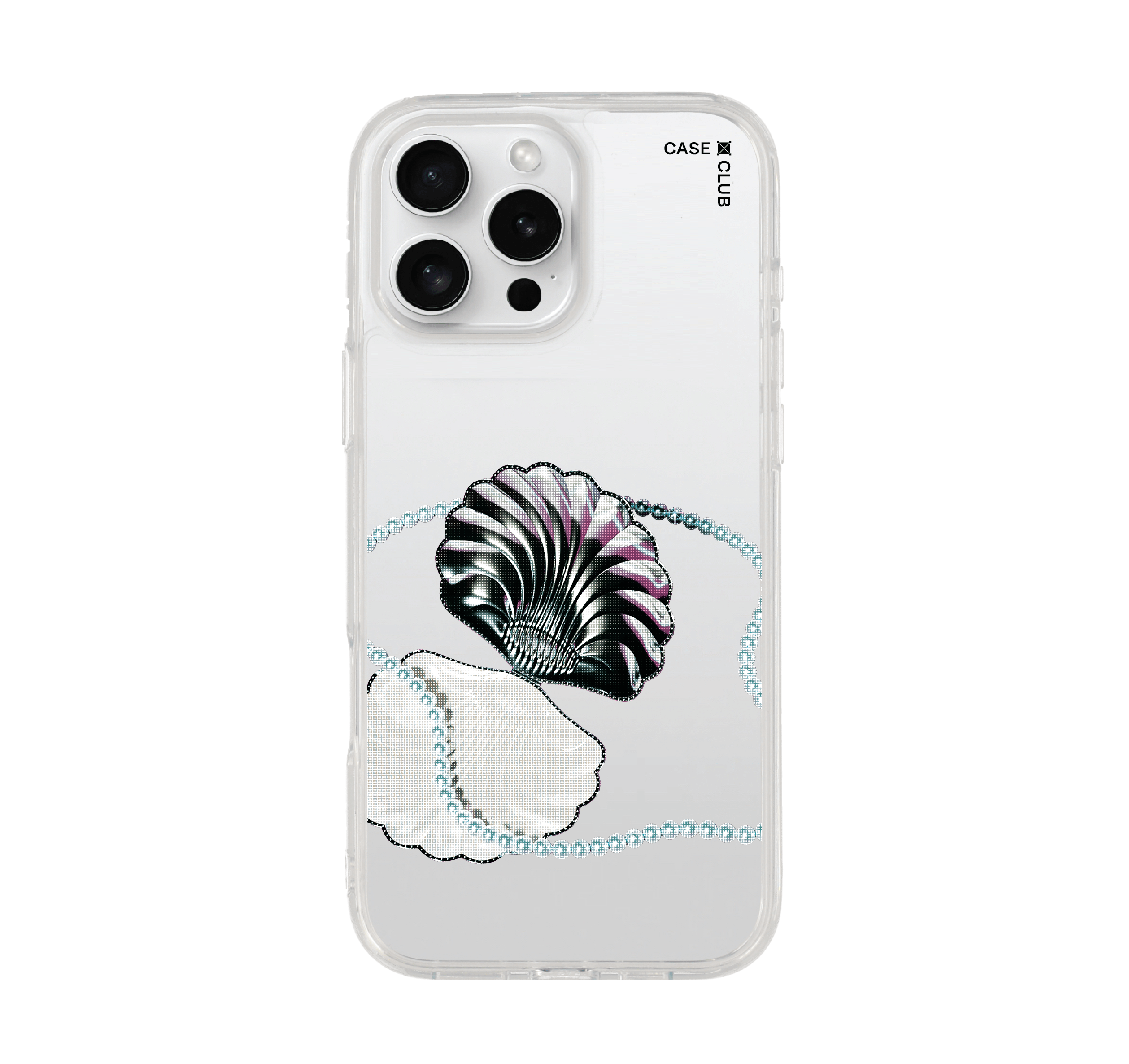 iPhone 16 Pro Max Clear Case Halftone Pearl