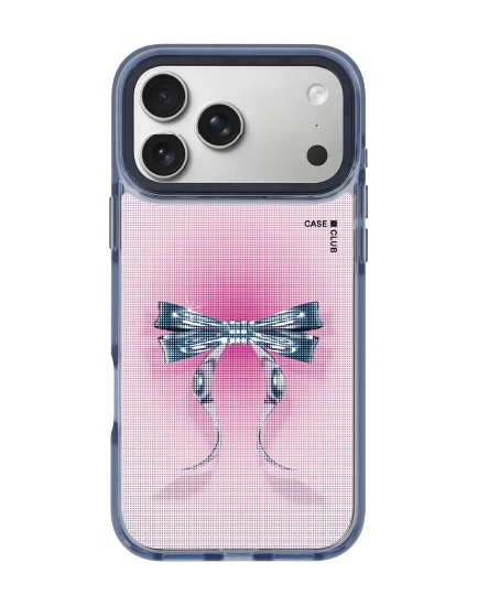 เคสใส iphone 17 pro max magsafe สีฟ้า ริบบิ้นฮาล์ฟโทนสีฟ้าชมพู