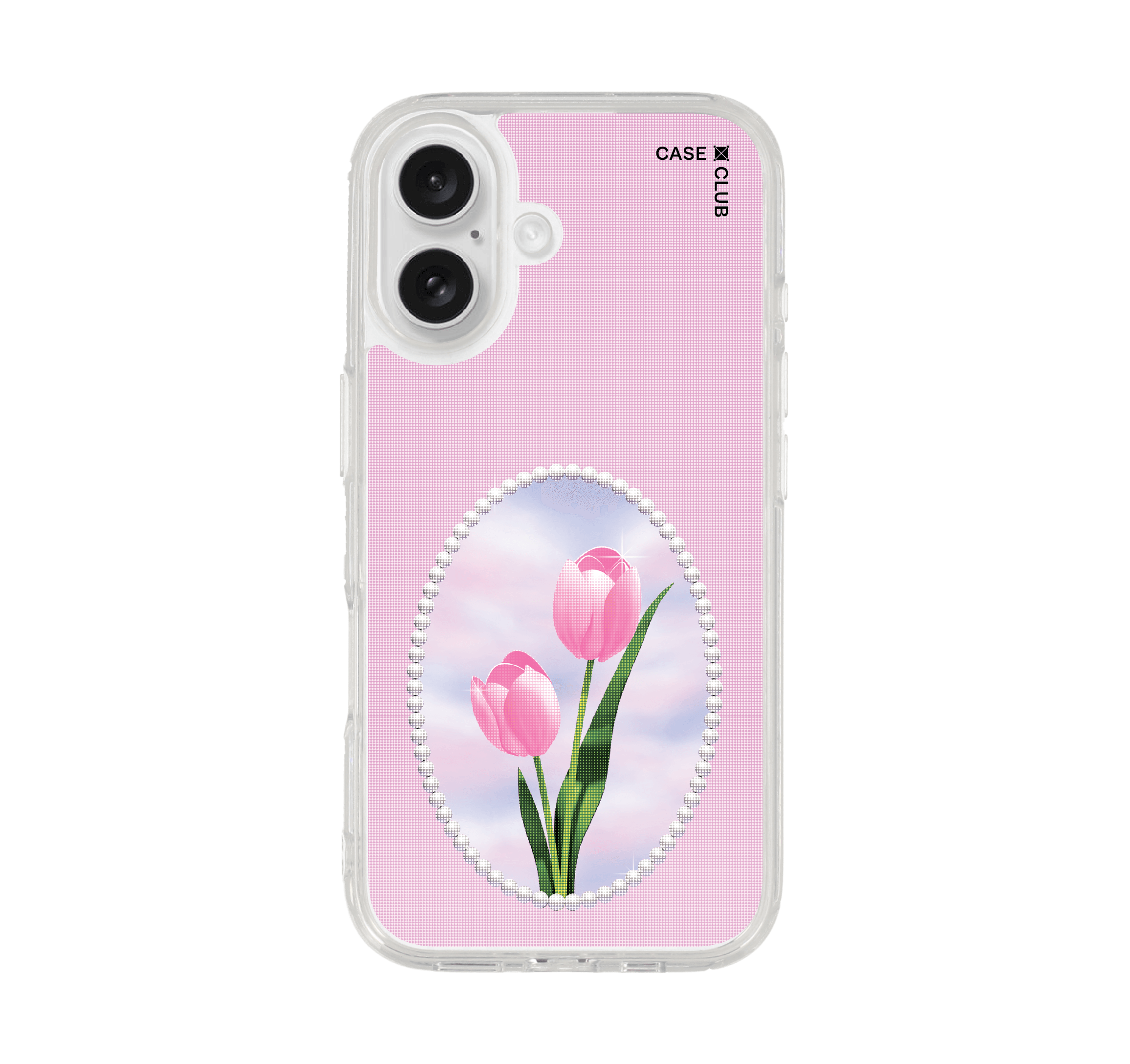 เคสใส iPhone 16 ทิวลิปฮาล์ฟโทน